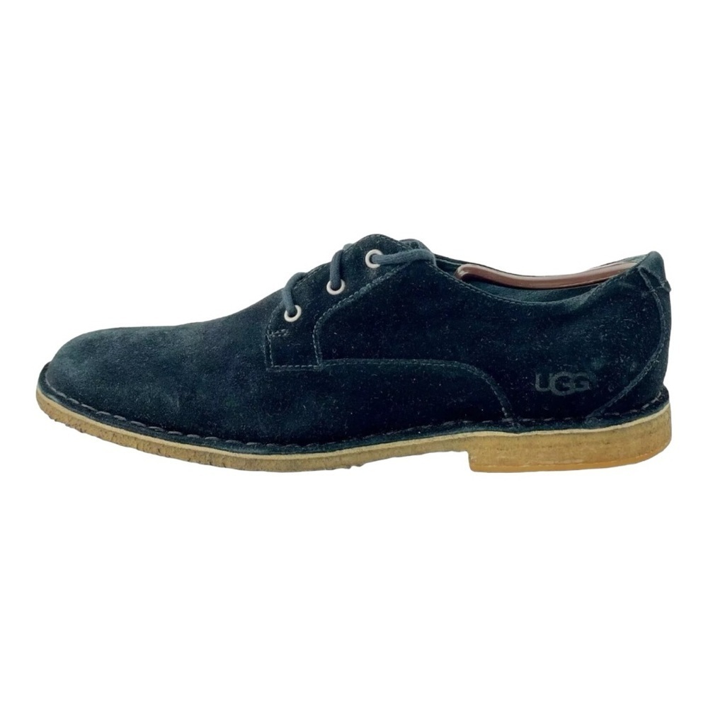 Ugg Mens 3269 Black Suede Lace‎ Up Oxfords Chaucer Sheepskin Interior Shoes 10.5